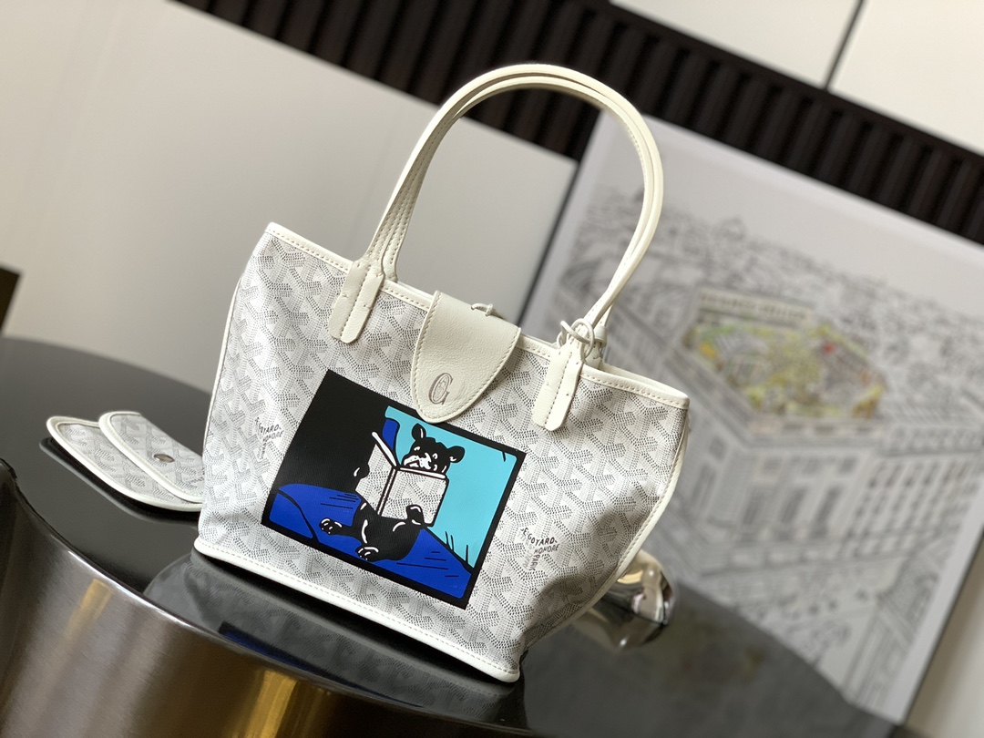 Anjou Mini Reversible Tote Bag In White